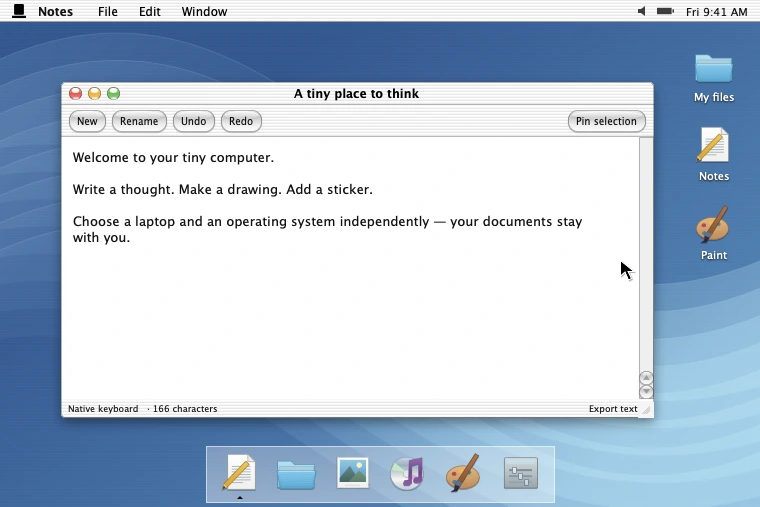 Aqua desktop interface preview from lil laptop.