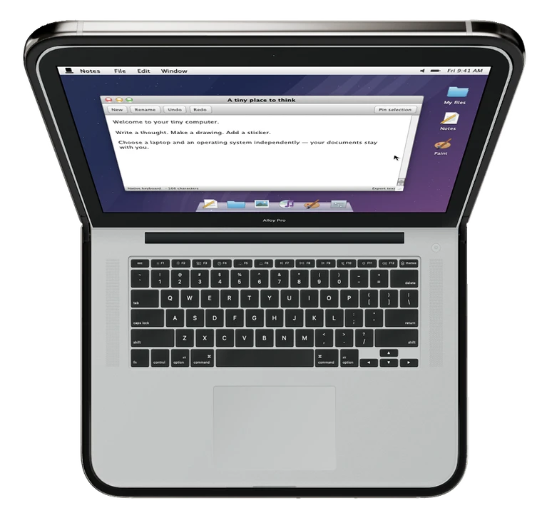 Alloy Pro open on iPhone Duo, with its desktop and keyboard.